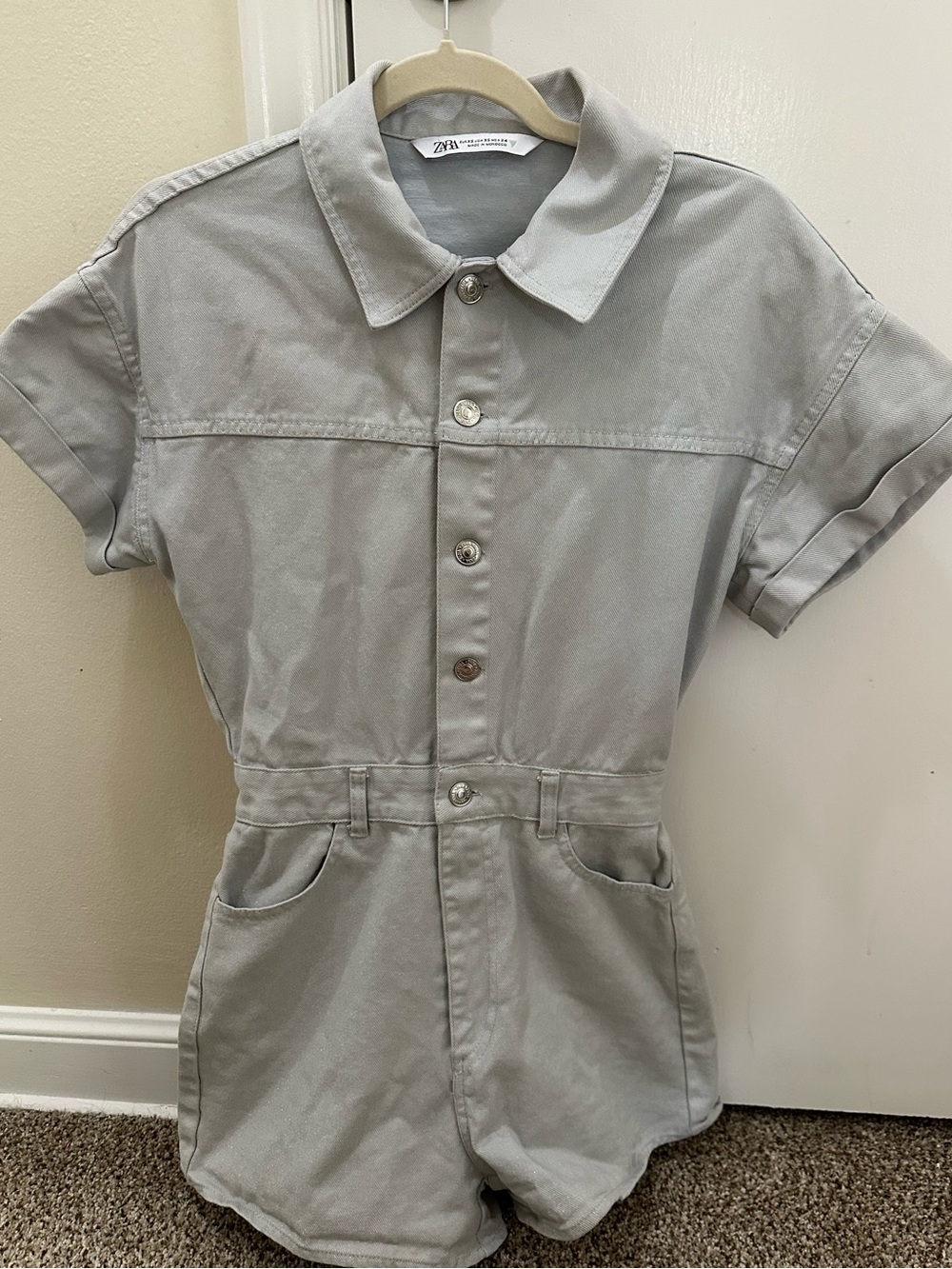 Zara Shimmery Sparkle Denim Romper